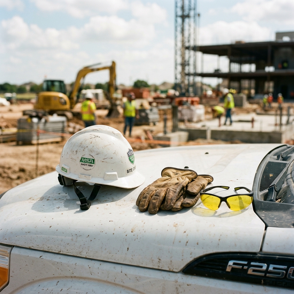 Safety gear on truck hood